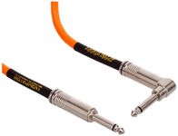 Ernie Ball 10 ft Braided Straight Angle Instrument Cable - Neon Orange