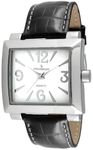 Peugeot Women's Big Face Square Boyfriend Watch with Black Leather Band 706bk