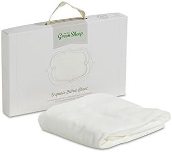 ‎The Little Green Sheep Organic Cotton Crib Fitted Sheet, Soft Jersey Sheet fits Stokke Mini Crib, 75x60cm, White