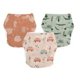 LA PETITE OURSE Reusable Swim Diapers - Adjustable Snaps, Washable, Leakproof - Newborn to Toddler - Stylish & Gentle - Baby Cloth Diapers for Swimming, Pool, Beach, Outdoor Activities - 3 Pack