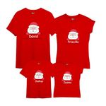 BOUNCY TOONZ Christmas Family T Shirts for 3 4 Combo Dress Set Regular Fit Cotton Printed Half Sleeve Twinning Clothes (fam-christmas2) (Dad+Mom+2 Kids)