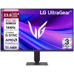 LG 24G411A 60.4 cm(24 Inch) Ultragear FHD(1920 x 1080) IPS Gaming Monitor, 1ms MBR, 144Hz (O/C), HDR10, NVIDIA G-Sync Compatible, AMD FreeSync, HDR10, HDMI, DP, HP Out, Anti-Glare, Slim Stand, Black