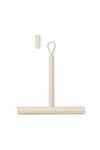 Brabantia - ReNew Shower Squeegee with Door Hook - Silicone Brush & Cleaning Wiper for Bathroom Glass & Tiles - Soft, Non-Slip Handle - Anti-Streak - Corrosion Resistant - Soft Beige - 42.1 x 9 cm