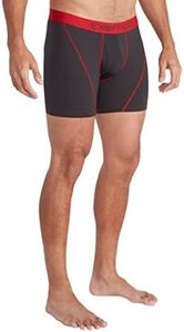 ExOfficio Men's Give-N-Go Sport 2.0 Boxer Brief 6 inch Travel Underwear for Men, Breathable and Durable, Easy Clean, Black/Scarlet Sage, X-Large