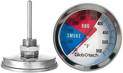 Stainless-Steel BBQ Grill Smoker Thermometer - 2 Inch Dail Temprature Gauge Charcoal Pit Monitoring for Perfect Grilling(1PC)