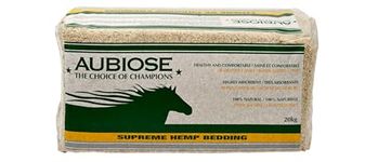 Aubiose 44lb/20kg Jumbo Hemp Bedding Grown to High French Standards, Ultra Clean, No Chemicals - Low Dust Horse Shavings for Animals, Chickens, Pets - Highly Absorbent & Controls Odor in Coops & Cages