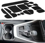 D-Lumina Compatible with Toyota RAV4 2019 2020 2021 13Piece/Set Premium Groove Mats Liners - Cup Holder, Center Console, Door Pocket Inserts, Car Interior Non-Slip Anti Dust Rubber Mat, Black