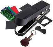 Asmuse Pick Punch Plectrum Maker Cutter Professional DIY with Genuine Leather Pick Holder Premium Celluloid Strips and Sandpaper Hard Metal Made