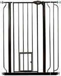 Carlson Extra Tall Walk Through Pet Gate with Small Pet Door, for Openings 29"-39" Wide,Includes 4-Inch Extension Kit, 4 Pack Pressure Mount Kit and 4 Pack Wall Mount Kit, Black