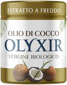 OLYXIR - Olio di Cocco Biologico Spremuto a Freddo | 200ml | Struccante Viso e Occhi | Idratante per Corpo e Capelli | Puro & Naturale Alimentare, Cosmetico | Crema Pre e Dopo Barba Uomo, by BENVOLIO