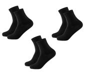 Warmfinity Cotton Socks for Men, Women office Boys and Girls School socks (3 Pair Black)