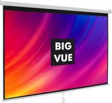 BIG VUE Manual Pull Down Projector Screen, High Gain White Fabric Insta Lock - Auto Lock Projection Screen for Classroom, Home Theatre or Office (150 Inch, 4:3 Aspect Ratio)