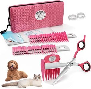 Scaredy Cut ® Kit Silencieux de toilettage Chats et Chiens – Alternative silencieuse aux tondeuses électriques pour Les Animaux – pour droitier, Couleur Rose