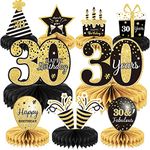 9 Pieces 30th Birthday decorations 30th birthday centerpieces for Tables Decorations Cheers to 30 Years Honeycomb Table Topper Happy 30th Birthday Decorations for Men and Woman Thirty Years Birthday Party Supplies