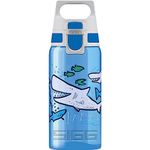 SIGG - Kids Water Bottle - Viva One Sharkies - Suitable For Carbonated Beverages - Leakproof - Dishwasher Safe - BPA Free - Sports & Bike - Blue - 0.5L