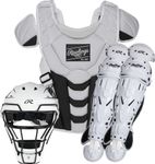 Rawlings | Velo Fastpitch Softball Catcher's Set | NOCSAE Certified | Intermediate Ages 12-15 | White/Black