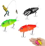 Mini Glide Bait for Bass Fishing, Slow Sinking Wide S Motion Smooth Glide Baits for Freshwater and Saltwater, Amazing Fishing Gear Gifts for Family (Style 2)