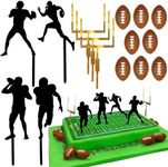 24 PCS Football Cake Decorations 8 PCS Cake Goal Post Topper 8 PCS Mini Football 8 PCS Rugby Ball Player Cake Toppers for Football Themed Birthday Party Favors Game Day Party Supplies