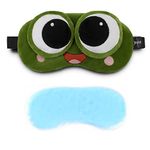 Jenna Unisex Comfortable Sleeping Soft Funky Eye Mask With Adjustable Strap & Blindfold With Gel (Green)