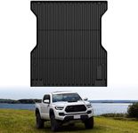 LASFIT Bed Mat for Toyota Tacoma 2024 2025 Truck Bed (5ft,5'Bed), All Weather 5 ft Rubber Car Bed Liner for Toyota Tacoma Accessories, TPE Trunk Mat&Cargo Liner, Black
