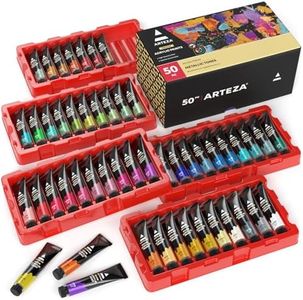 ARTEZA Acrylic Paint Sampler Set, 50 Metallic Colour (12ml)