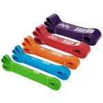 SUNPOW Pull Up Assistance Bands - Set of 5 Resistance Heavy Duty Workout Exercise Crossfit Stretch Fitness Bands Assist Set for Body, Instruction Guide and Carry Bag Included