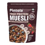 Pintola High Protein Muesli Dark Chocolate & Cranberry 400g, 22g Protein, High Fibre, Trans Fat Free with Brown Sugar, Real Fruits, Muesli for Breakfast Food, Muselies Fruit Nuts and Seeds (400g)