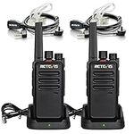 Retevis RT668 Walkie Talkies for Adults, PMR446 Two Way Radio License-free, VOX Scan,16 Channels CTCSS/DCS, Robust Professional Radios WalkieTalkies with Earpiece, Hotel, Store (Black, 2Pcs)