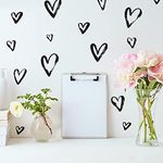 RoomMates Sketchy Hearts Peel and Stick Wall Decals, black