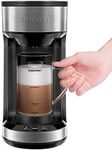 Chefman Froth + Brew Coffee Maker and Milk Frother Single Serve Brewer for K-Cup Pods & Grounds for Latte and Cappuccino Style Drinks, Compact 20 oz. Glass Mug and Reusable Filter Included, 21 oz