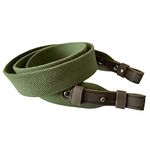 Green Canvas with Leather Rifle Sling Shotgun Air Gun Strap Hunting Shooting