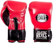 CLETO REYES Professional Extra Padding Boxing Gloves for Training, Sparring and Punching for Men and Women, MMA, Kickboxing, Muay Thai, Hook and Loop, 14 oz, Cla Red&Black