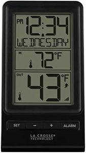 La Crosse Technology 308-1415BW Digital Wireless Thermometer with Time, Black
