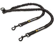 Sweetie Dog Lead Splitter – Dual Shock Absorbing Bungee Double Leash Coupler - Perfect Leads for Walking 2 Small to Medium Dogs on One Lead - No Tangle 360° Swivel Clip - Reflective Stitching