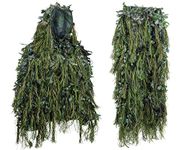 North Mountain Gear Hybrid Ghillie Suit for Men - Lightweight Hunting Airsoft Camouflage - Woodland Green - X-Large / 2X-Large