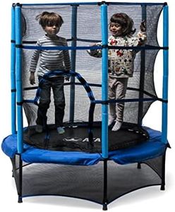 ATAA Cama elástica para niños 140 - Azul Cama elástica Infantil Exterior e Interior 140 cm Top versión con Red de Seguridad y colchoneta de protección