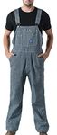 Walls Big Smith Hickory Stripe Zip Fly Bib Overalls 38X32