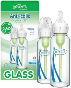 Dr. Brown's Natural Flow Options Plus Narrow Glass Baby Bottle, 8 Ounce 2 Pack
