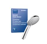 Duravit Universal Shower Head, Handheld Shower Head with 3jet Types (Rain, Intense Rain, Soft Rain), Shower Head Round (Ø 110 mm), Easy to Clean, Chrome