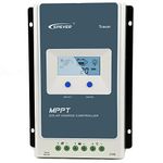 EPEVER MPPT 30A Solar Charge Controller 12V/24V Auto, Negatived Ground 30A Mppt Charge Controller Solar Regulator for Gel Sealed Flooded Lithium Battery