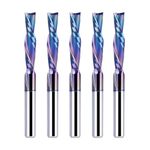 SpeTool 5Pcs Carbide Downcut CNC Bit 1/8 Inch Cutting Dia 1/8 Inch Shank with TAC Coated for CNC Mill Machine Woodwoorking Inlay Engraving Tool