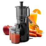 Elite Gourmet EJX320 Cold Press Masticating Slow Juice Extractor, Stainless Steel Tritan BPA-Free, Graphite