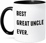 3dRose Best Uncle Ever, Letters Background Mug, 1 Count (Pack of 1), Black/White