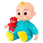 CoComelon Official Musical Bedtime JJ Doll, Soft Plush Body – Press Tummy and JJ sings clips from ‘Yes, Yes, Bedtime Song,’ – Includes Feature Plush and Small Pillow Plush Teddy Bear – Toys for Babies