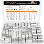 SVAAR 380 PCS Non Insulated Butt Connectors Kit,Butt Splice Connectors,Non-Insulated Wire Connectors for 26 to 6 Gauge Wire Marine Grade Tinned Copper Crimp Butt Splice Uninsulated Butt Terminals