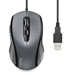 TechRise Wired Mouse USB 2.0, Mice Wired Optical USB Computer Mouse With 3600DPI 4 Adjustable Levels, Gaming Grade Sensor, 6-Button Ergonomic Mice, Business Office Mouse for PC and Laptop - Grey