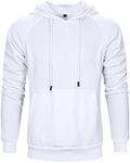 TOLOER Men's Hoodies Pullover Slim Fit Solid Color Sports Outwear Sweatshirts White XX-Large