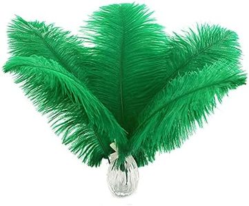 Ballinger Green Ostrich Feathers Bulk - 24pcs 10-12inch Feathers for Vase, Wedding Party Centerpieces Mardi Gras Decorations and Home Decor