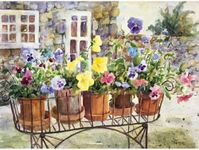 Ledgebay DIY Paint by Numbers Kit for Adults Unframed Canvas Beginner to Advanced Paint by Numbers Kit,Kits Include Acrylic Paint Set, Brushes & Tabletop Easel, (Rita Pansies 16"x20" Unframed)