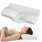 MY ARMOR Cervical Pillow for Neck Pain | 2 Years Warranty | Orthopedic Memory Foam Pillow for Sleeping, Regular Size - 18.5x11x3.5 Inch, White Bamboo - Pack of 1